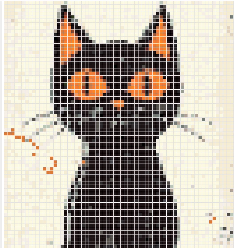 halloween cat pixel beads