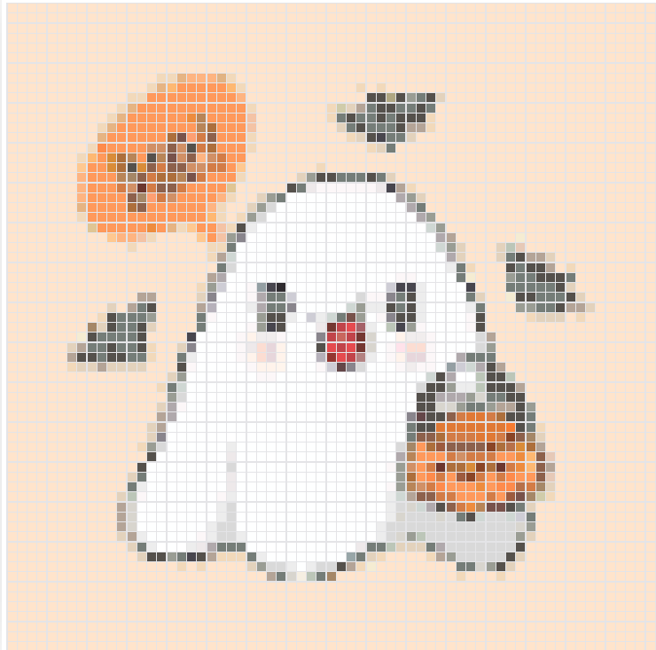 halloween ghost pixel beads