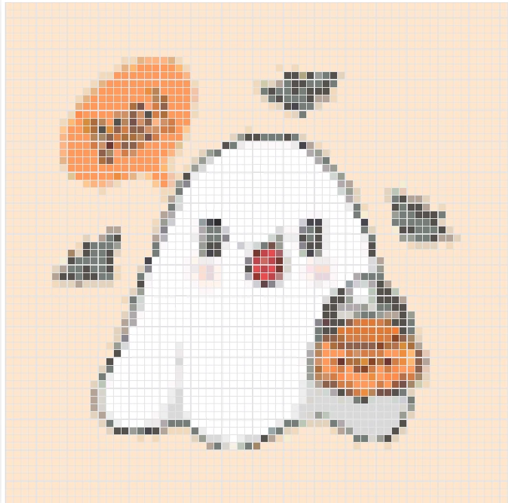 halloween ghost pixel beads